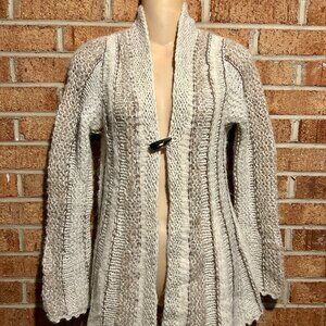 Peruvian Connection Striped One Button Front Cardigan Sweater XS